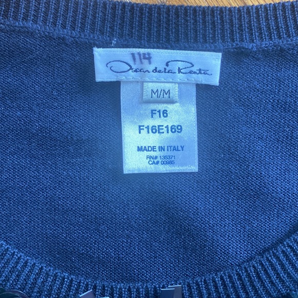 Oscar de la Renta Sequin Wool Top size M - Picture 2 of 8